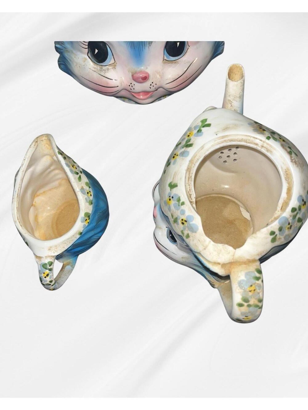 RARE Vintage 50’s Lefton "Miss Priss" Cat Tea Set & Cookie Jar - Picture 5 of 12